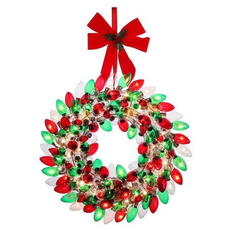 Mr. Christmas Mr. Christmas 17.75 in. D LED Prelit Multicolored Bulb Wreath 10910AC